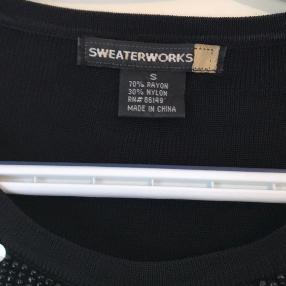 Black tie sequin top - Picture 3 of 4